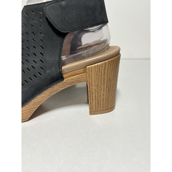 Dansko NEW Black Nubuck Danae Dress Pump Sandal 3" Heel Peep Toe 40 9.5-10 US - Picture 6 of 9